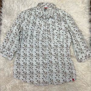 The North‎ Face Floral Women’s 3/4 Length Sleeve Button Down Size Large